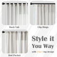 thumbnail image 3 of Curtainking Striped Linen Curtains 96 Inch Gray Farmhouse Rustic Curtains for Living Room Semi Sheer Back Tab Light Filtering Coastal Drapes for Bedroom Window Curtain 2 Panels, 3 of 9
