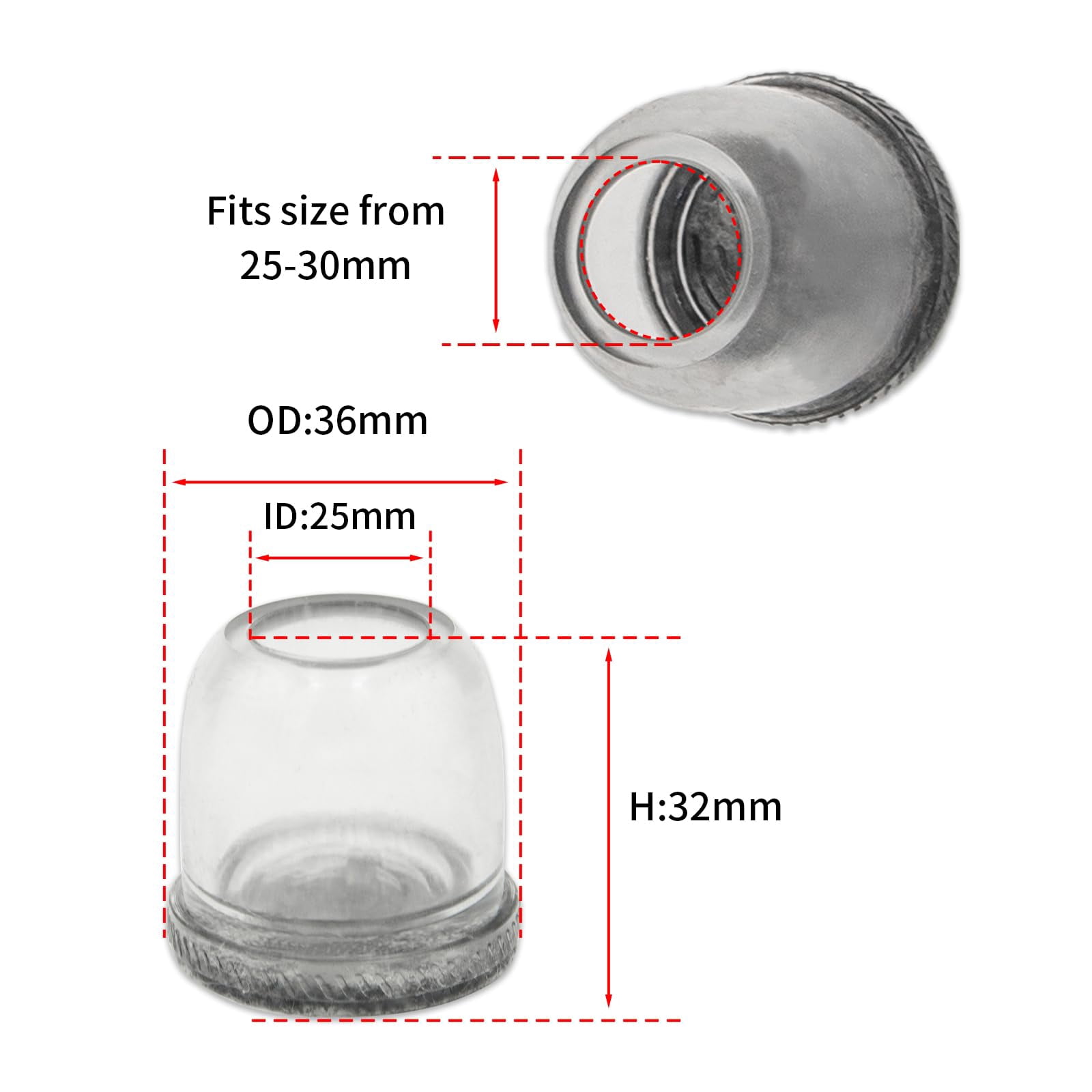 Flyshop 8PCS Durable Round Chair Leg Caps with Felt Pads Prevent Scratches Reduce Noise Protective Caps Felt Furniture Pads Floor Protectors, Transparent, Large: 25 to 30mm