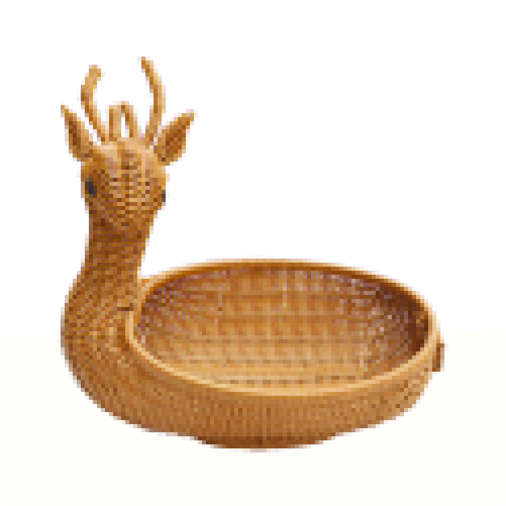 thumbnail image 2 of Simulation Rattan Woven Basket Storage Basket Fruit Basket Animal Shape Storage Basket Display Basket, 2 of 8