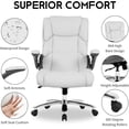 thumbnail image 2 of Dkelincs Big and Tall Office Chair 400 lbs Adjustable Heavy Duty Ergonomic Computer Desk Chair with Armrest, White, 2 of 9