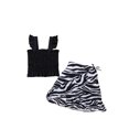 thumbnail image 2 of TheFound Girl?s Solid Color Suspender Tops and Printed A-line Short Skirt, 2 of 9