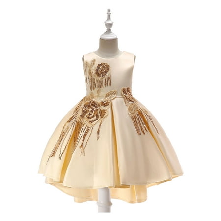 Kids Girls Embroided Sequin Decorated Fancy Dress (Best Group Fancy Dress Ideas)