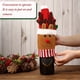 thumbnail image 4 of 3 Piezas Suéter de Navidad Cubierta de Botella de Vino, Suéter de Botella de Vino Hecho a Mano Bolsas de Bolsa de Soporte de Botella de Vino Santa Claus Muñeco de Nieve Alce Adornos de Botella de Vino, 4 of 5