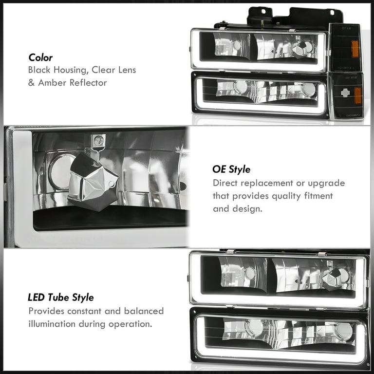 AJP Distributors Black Amber LED DRL Head Lights + Corner AJP Distributors Black Amber LED DRL Head Lights + Corner