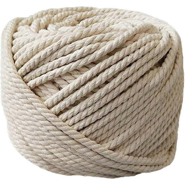 100% Natural Cotton Twisted Rope 1/12", 1/8", 1/6",1/5" (8mm(1/3Inch x 165Feet))
