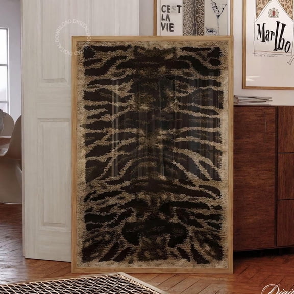 Stylish Y2K Brown Tiger Pattern Print Trendy Leo.Pard Dorm Room Poster Maximalist Rug Wall Art Above Bed Bedroom Wall Decor #49 UNFRAMED PAPER POSTER, Home Decor, Vintage Gift, Living Room Dercor