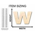 thumbnail image 2 of Unfinished Wood Block Letter W - Craft - up to 46" DIY 7" / 1/4", 2 of 3