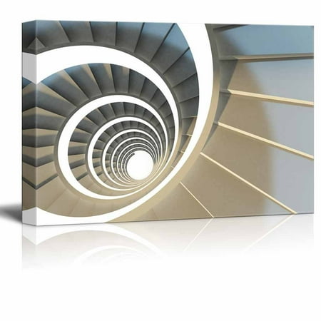 - wall26 Canvas Prints Wall Art - Abstract Endless Spiral Staircase with Soft Shadows | Modern Wall Decor - 16