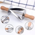 thumbnail image 3 of Dengmore Stainless Steel Dough Croissant Rolling Pin Roller Cutter Baking Tool DIY for Kitchen, 3 of 7