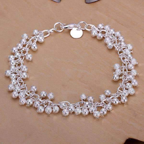2 pcs Fashion Jewelry Silver Plated Grape Bead Bracelet For Women and Girls 