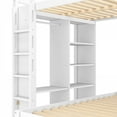 thumbnail image 6 of Full XL/Full over Twin Bunk Bed with Dismountable Lower Bed and Desk, Solid Wood Bunk Beds Frame with Built-in Shelves and Wardrobe, Can be Converted into Loft Bed, White, 6 of 18