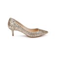 thumbnail image 2 of Jewel Badgley Mischka Womens Royalty Kitten Slip On Pumps, 2 of 3