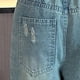 thumbnail image 5 of Pantalones vaqueros largos para niña, de verano, desgastados, de color liso, largos, holgados, rectos, anchos, informales, para exteriores, 5 of 6
