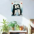 thumbnail image 5 of Creowell Penguins Hugging Love Wall Art Modern Canvas Prints Home Decor Living Room Bathroom Bedroom Office 12x16in, 5 of 5