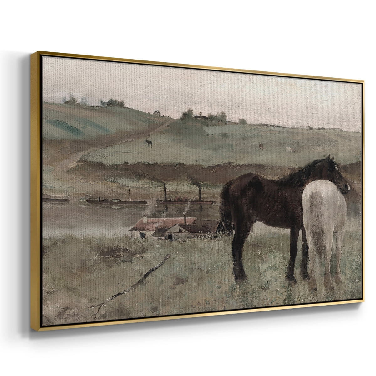 Vintage Animal Print-XV By Wexford Home Framed in Gold Wood Gallery Wrapped Canvas 25 in. x 37 in.