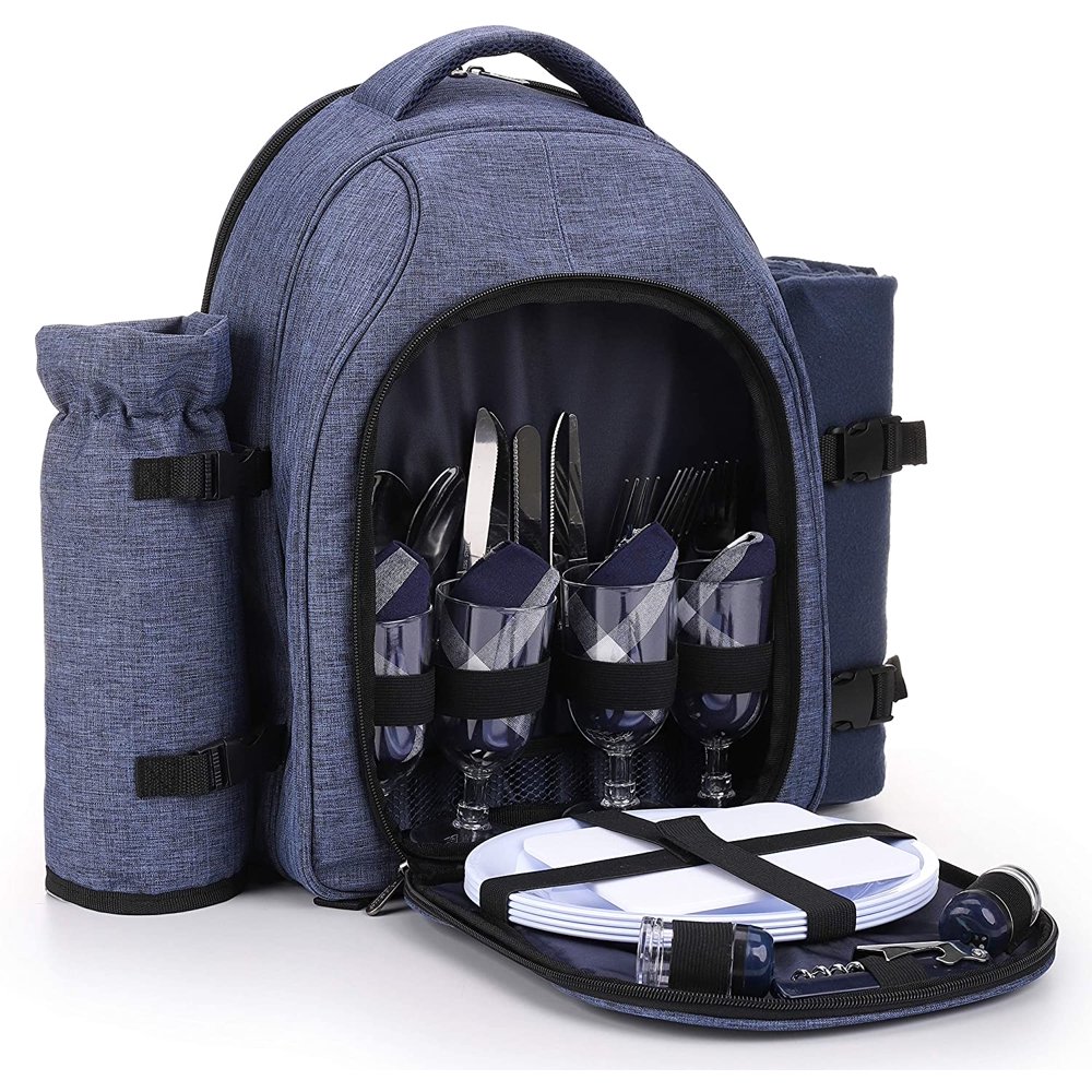 apollo walker Picnic Backpack Bag for 4 Person with Cooler Compartment