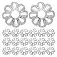 thumbnail image 1 of 100Pcs Flower Bead Caps for Jewelry Making Diy Projects Silver Brass Elegant Design, 1 of 9