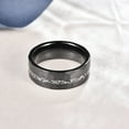 thumbnail image 3 of 8mm Hammered Black Tungsten Rings for Unisex Inlaid Aerolite Wedding Engagement Bands Size 7-12, 3 of 3