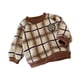 thumbnail image 1 of Suéter para niño pequeño, transpirable, fácil de combinar, cuello redondo, jersey para bebé niño Marrón claro, 1 of 9