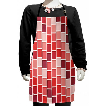 

Geometric Kids Apron Tile Rectangle Square Cube Vertical Lines Geometrical Shapes Periodic Boys Girls Apron Bib with Adjustable Ties for Cooking Baking Painting Coral Rose Dried Rose by Ambesonne