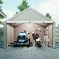 thumbnail image 7 of 10x10 ft Portable Outdoor Storage Shelter Shed, Heavy Duty Storage Garage Shed with Roll-up Doors Shelter for Garden Tool, Lawn Mower, Motorcycleand, Bike - Gray, 7 of 7