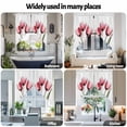 thumbnail image 6 of Pink Tulip Swag Curtain Valance for Windows, X-ray Image Flower Abstract Transparent Floral Window Treatments Short Swag Topper for Kitchen Windows Bathroom Bedroom, 36"x36", 6 of 8
