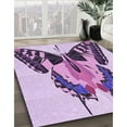 thumbnail image 3 of Ahgly Company Machine Washable Indoor Rectangle Transitional Blossom Pink Area Rugs, 6' x 9', 3 of 7