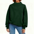 thumbnail image 4 of Womens Oversized Sweatshirts Turtleneck Pullover Long Sleeve Tops 2025 Fall Fashion Preppy Outfits Dark Green 2XL, 4 of 6