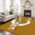 thumbnail image 2 of 8'x10' Area Rugs, Japanese Style Indoor Outdoor Area Rug for Living Room Bedroom, Brown Country Vintage Owl Birds Branches Washable Bathroom Rugs Kitchen Floor Carpet Mats Home Decor Aesthetic, 2 of 8