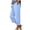 Light Blue, variant on Womens Capri Pants Summer Cropped Pants Straight Leg Pull On Elastic Waist Button Hem Side Slit with Pockets for Daily Wear Travel,Wine,S