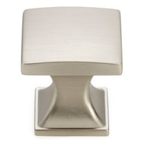 KOOFIZO 10 Pack Curved Square Top Cabinet Knob - Brushed Nickel Pull Handle (25mm / 0.98 Inch)