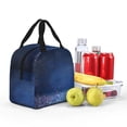 thumbnail image 6 of Lsque Retro Blue Glitter Pattern Lunch Bag Women/Men Insulated Lunch Box,Small Leakproof Cooler Food Lunch Containers Reusable High Capacity Lunch Tote Bags, 6 of 6