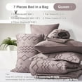 thumbnail image 6 of Davulos Grey Queen Comforter Set,7 Piece Bed in a Bag,Boho Tufted Shabby Chic Bedding for Adult Women Soft Microfiber Vintage Farmhouse All Seasons Bed Set, 6 of 8