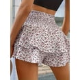 thumbnail image 3 of Women'S High Waist Ruffle Mini Shorts Cute Tiered Short Shorts with Shorts Underneath White XXL, 3 of 5