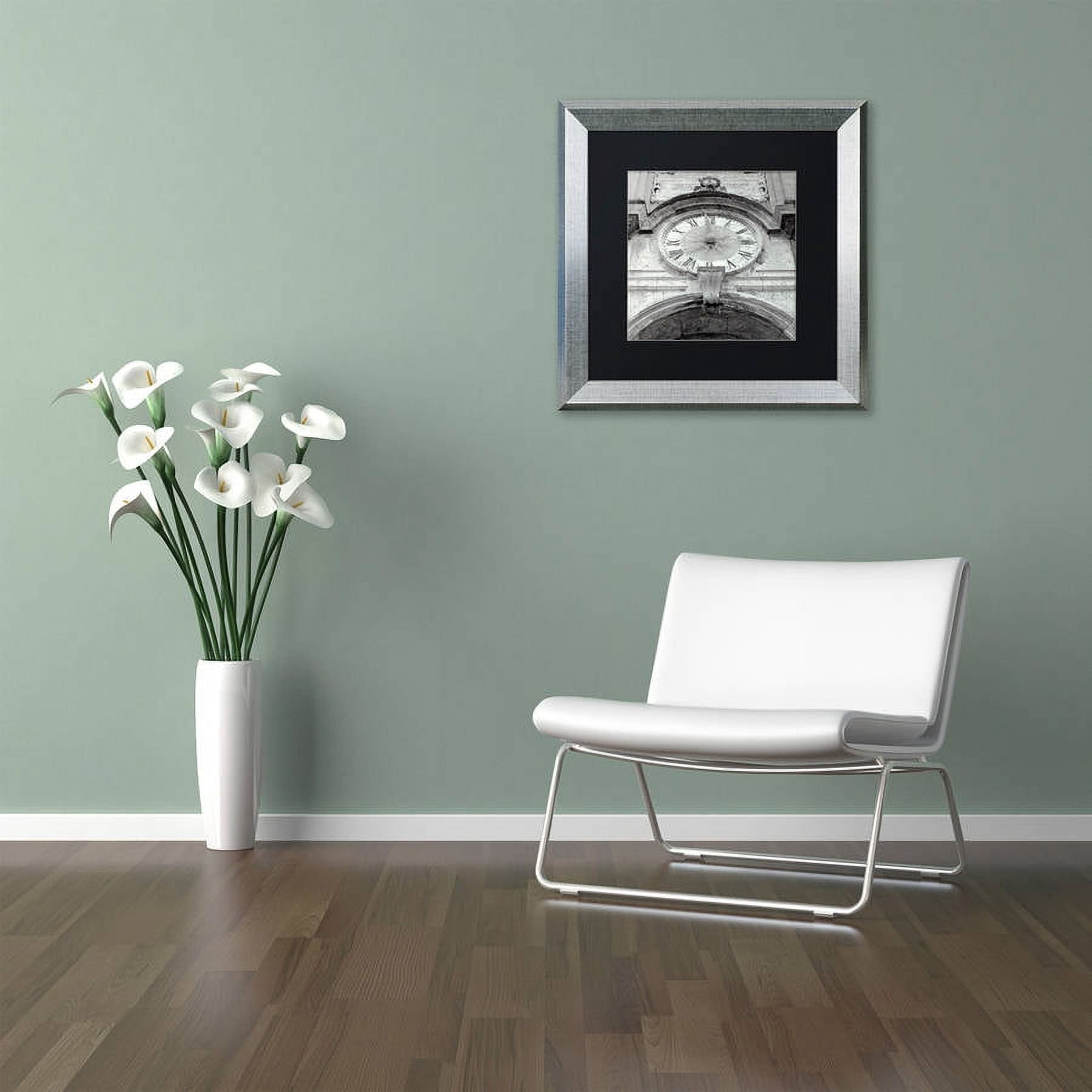 Trademark Fine Art "Il Grande Ororlogio I" Canvas Art by Alan Blaustein, Black Matte, Silver Frame