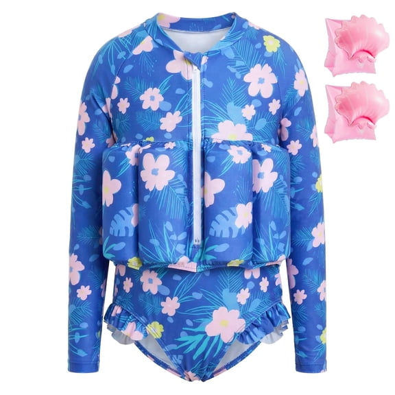 Koorium Arm Floaties, One Piece Swimsuit with Bulit-in Floatation and Arm Wings for Swimming
