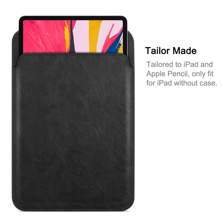 FINTIE Sleeve Custodia per iPad 10.2 2020/2019, iPad Air 4 2020, iPad PRO 11 2021/2020/2018 - Case Bag Borsa in Similpelle con Stylus Loop per iPad PRO 10.5 2017 / iPad Air 10.5'' 2019, Nero
