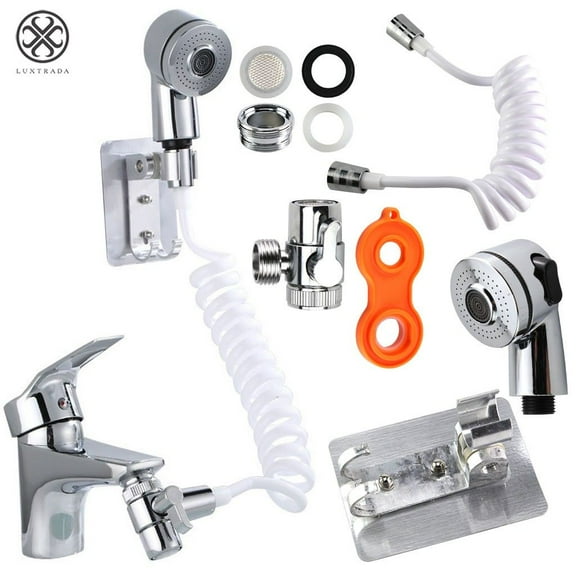Luxtrada Wash Face Basin Water Tap External Faucet Shower Flexible Nozzle Sprinkler Kit