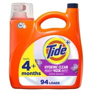 Tide Hygienic Clean Liquid Laundry Detergent, Spring Meadow, 94 Loads, 132 fl oz