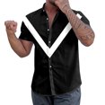 thumbnail image 1 of Camisas s Para Hombre Hombres manga corta primavera verano casual impreso camisas top blusa camisas (Black, XXL), 1 of 5