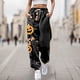 thumbnail image 1 of WILLBEST Pantalones Deportivos Casuales para Mujer, Cómodos, con Estampado de Halloween, Cintura Elástica Suave, Diseño de Dibujos Animados, Pantalones Holgados para Uso Diario Extra Grande, 1 of 3