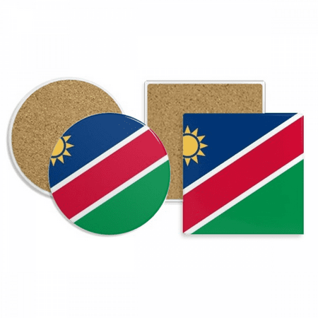 

Nabia National Flag Africa Country Coaster Cup Mug Holder Absorbent Stone Cork Base Set