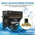 thumbnail image 6 of Black Series 12KW Steam Bath Generator with Fully Wireless Remote, BLUETOOTH, WIFI, and Auto Drain in Polished Chrome, 6 of 12