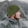 thumbnail image 1 of Invierno Invierno Cálido Gorra Suave Hombres Esquí Ciclismo Gorro táctico amigable con la piel Antiestático Senderismo Primavera Fleece verde Macarena Gorro con puño, 1 of 7