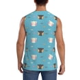 thumbnail image 4 of Pofeuu Cat Fish Print Men's Muscle T-Shirt, Sleeveless, Muscle Tank, Classic Muscle Tee Top For Men Casual Sleeveless Muscle T-Shirt Trendy Clothes-XX-Large, 4 of 7