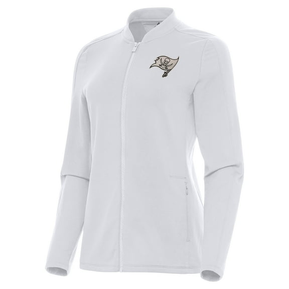 Women's Antigua White Tampa Bay Buccaneers Continual Full-Zip Jacket
