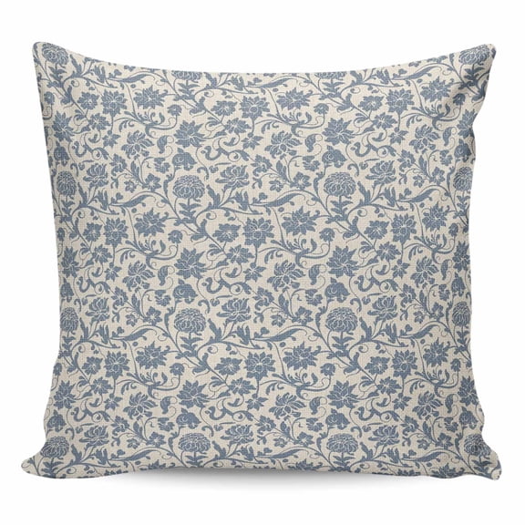 Light Blue Floral Pillow Covers 26x26 Inch Decorative Throw Pillow Cover, Rustic Vintage Flowers Botanical Spring Sofa Pillowcases Accent Cushion Case Home Decor Bedroom Living Room