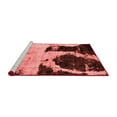thumbnail image 2 of Ahgly Company Machine Washable Indoor Round Abstract Red Modern Area Rugs, 4' Round, 2 of 4