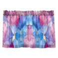 thumbnail image 7 of Yayeee Kitchen Curtains Tier Pair Light Filtering 27"x36" Rod Pocket Short Cafe Window Panel, Watercolor Blue Marble Pattern, 7 of 7