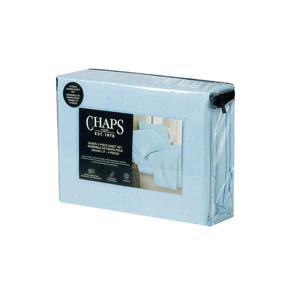 Chaps Solid Silky Soft Flannel Fleece Regular Blanket Blue King